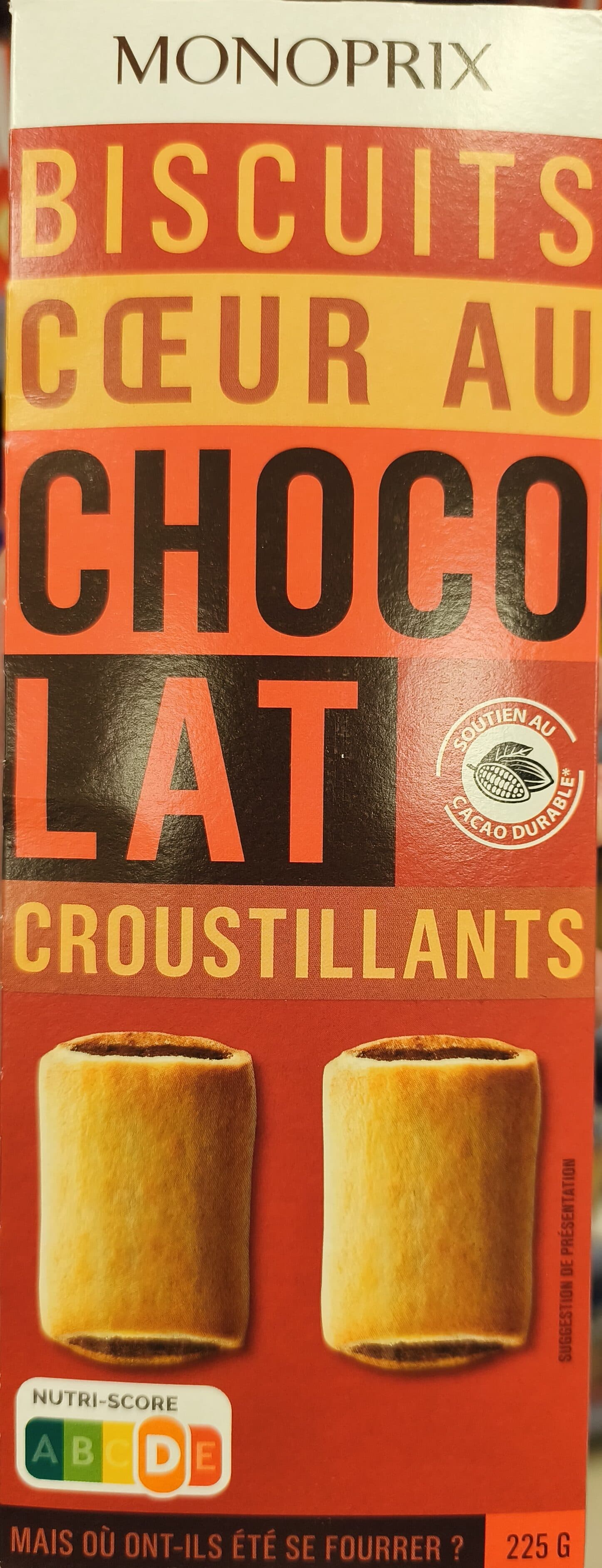 Monoprix Biscuits cœur au chocolat croustillants packshot