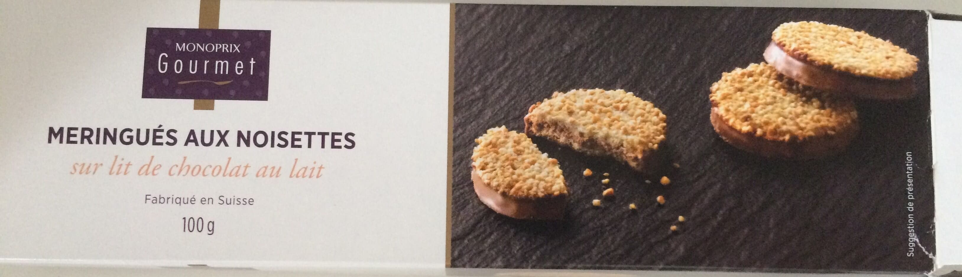 Monoprix Meringués aux noisettes sur lit de chocolat au lait packshot