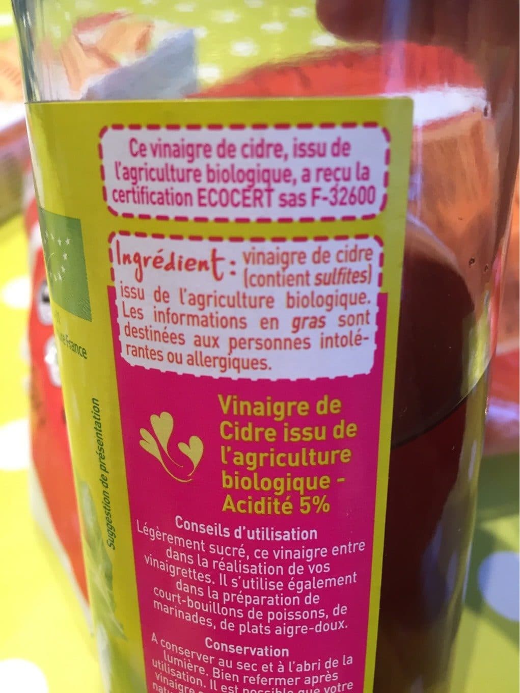 Monoprix Vinaigre de cidre packshot