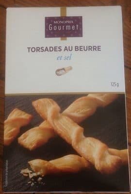 Monoprix Torsades au Beurre et Sel packshot