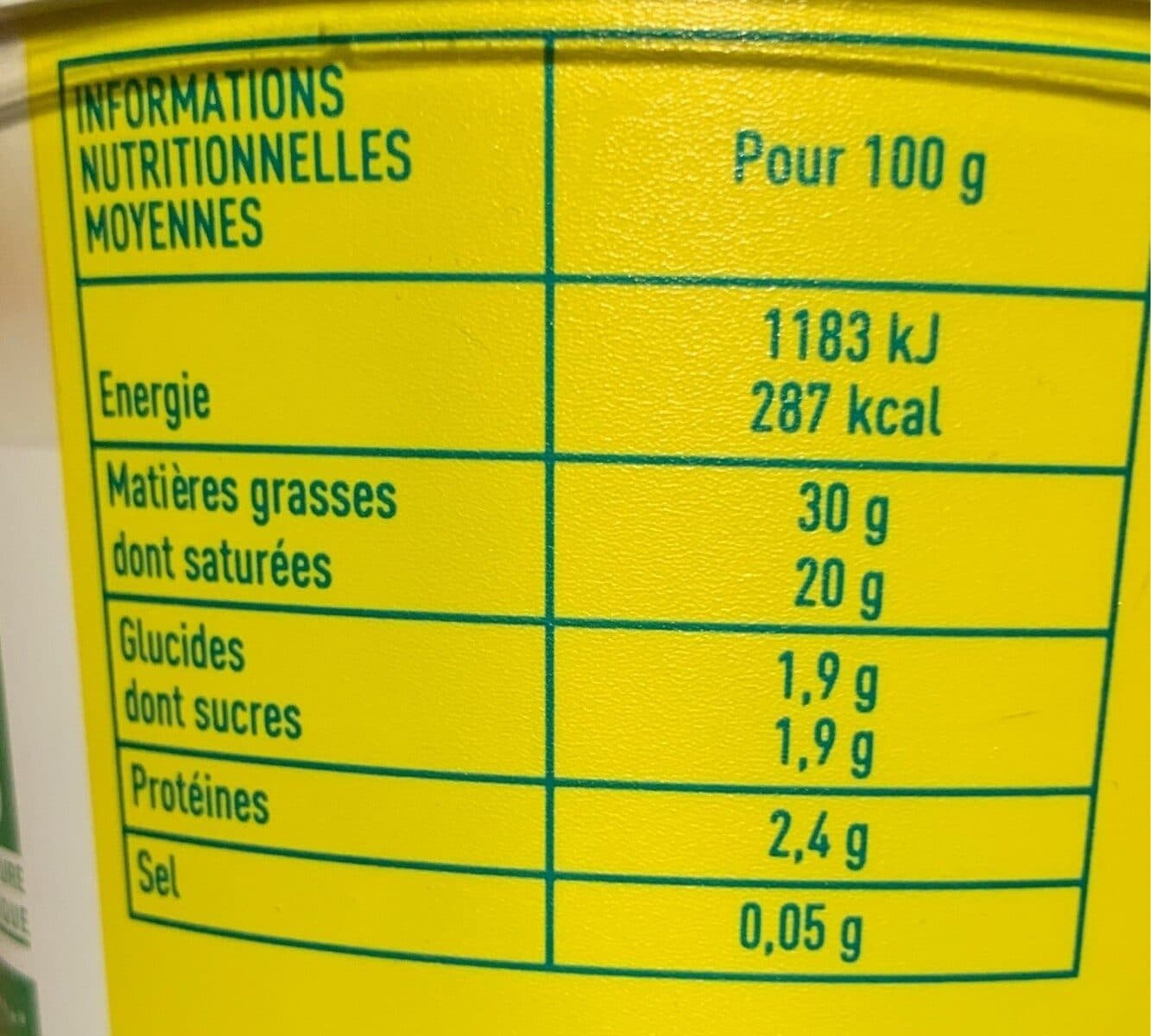 Monoprix bio Crème fraîche packshot