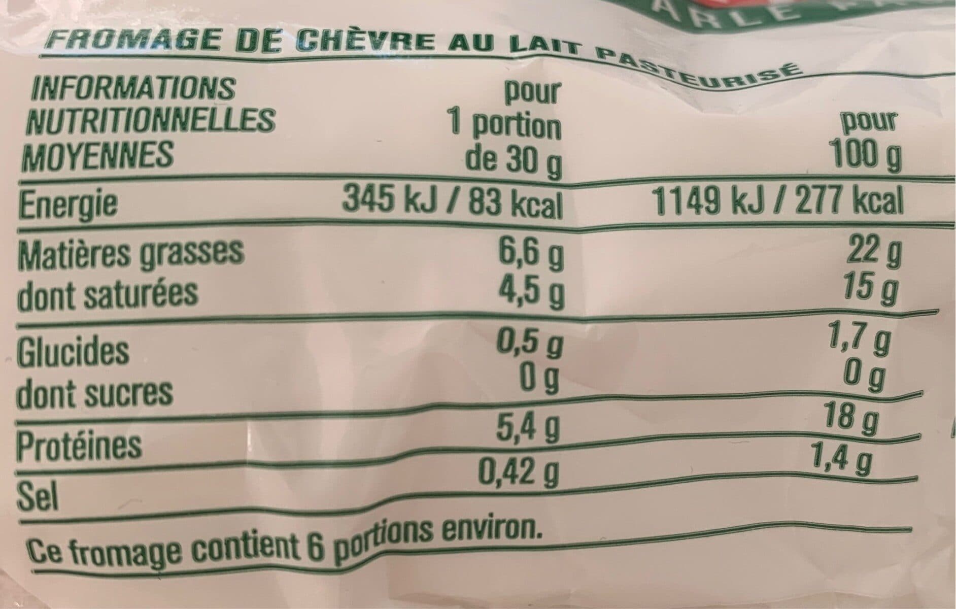 Monoprix Fromage de chèvre Sainte Maure (26% MG) packshot