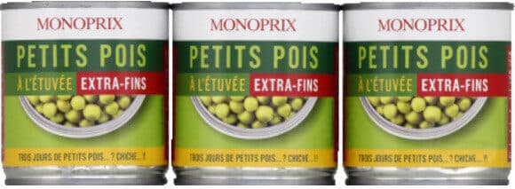Monoprix Petits pois à l'étuvée extra-fins packshot