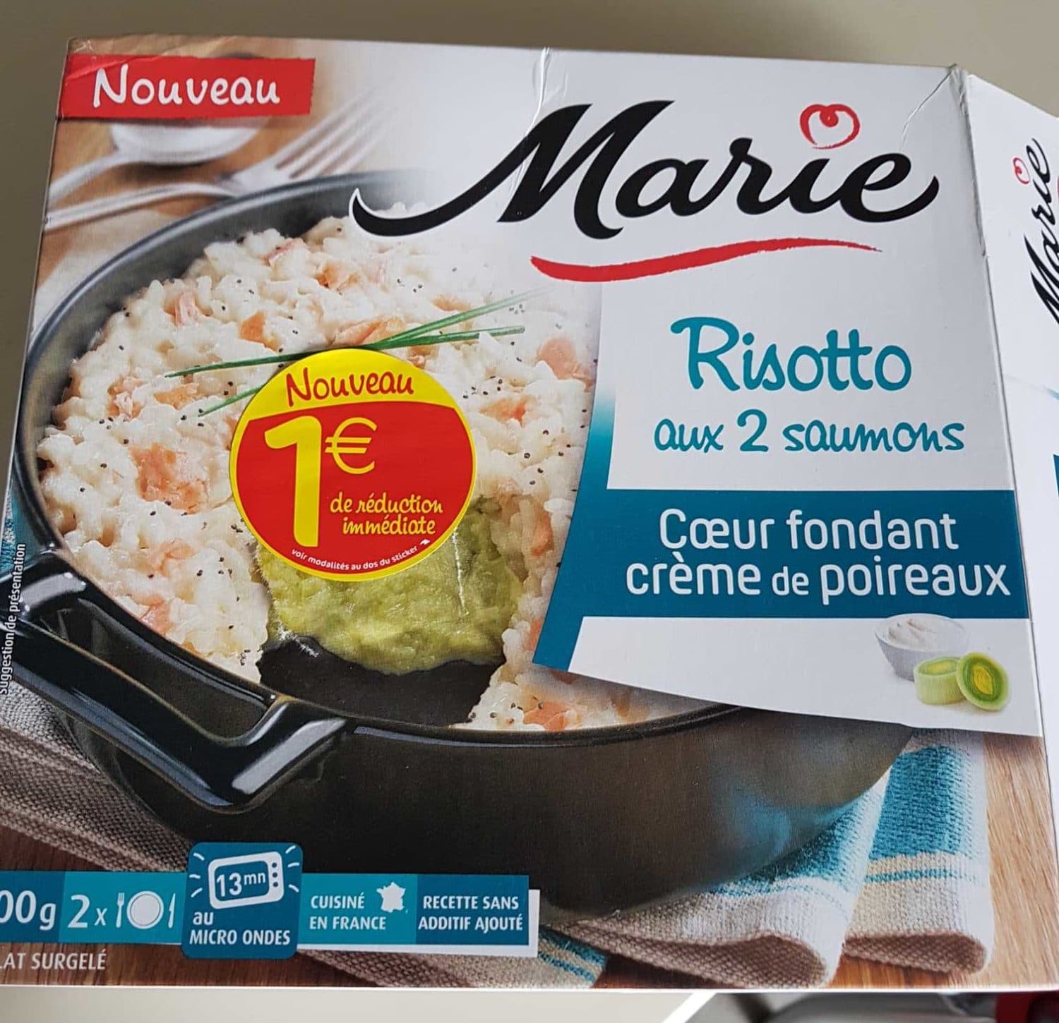 Marie Risotto aux deux saumons coeur fondant crème de poireaux packshot