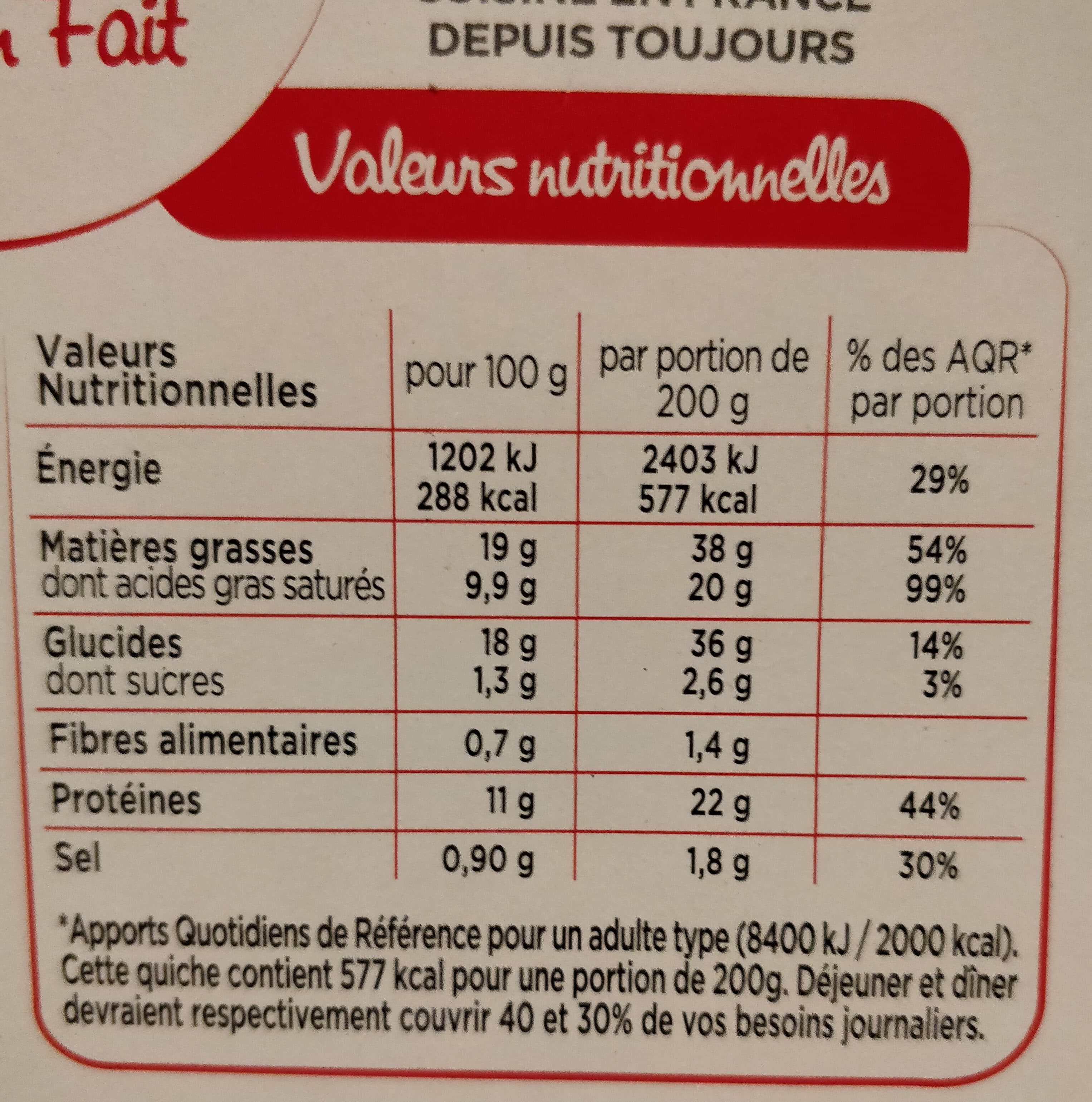 Marie Quiche Lorraine packshot