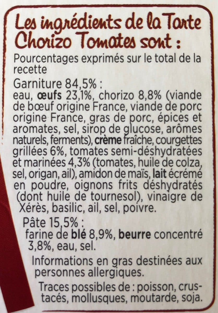 Marie Tarte Chorizo packshot