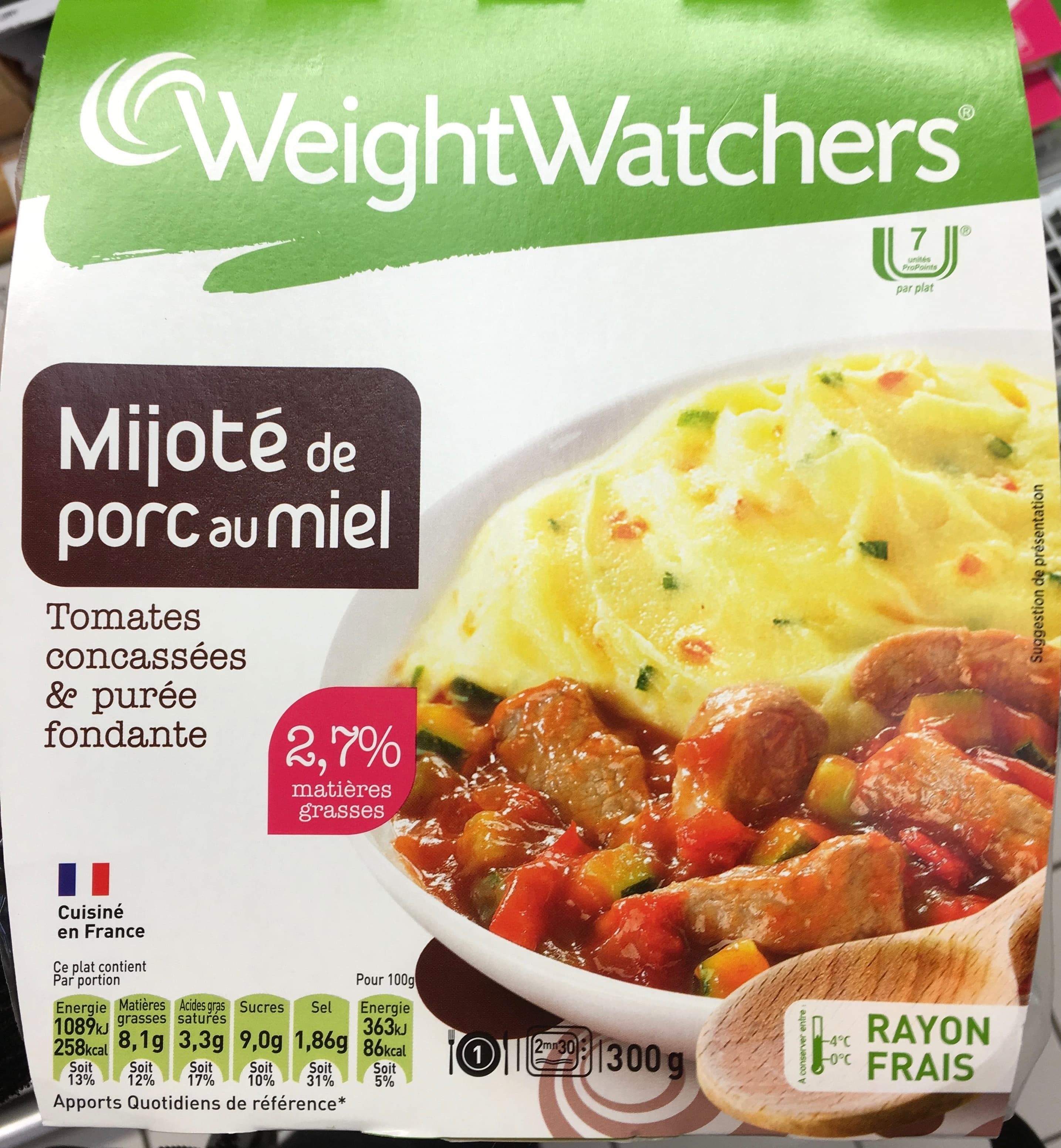 Weight Watchers Mijoté de porc au miel Tomates concassées & purée fondante (2,7% MG) packshot