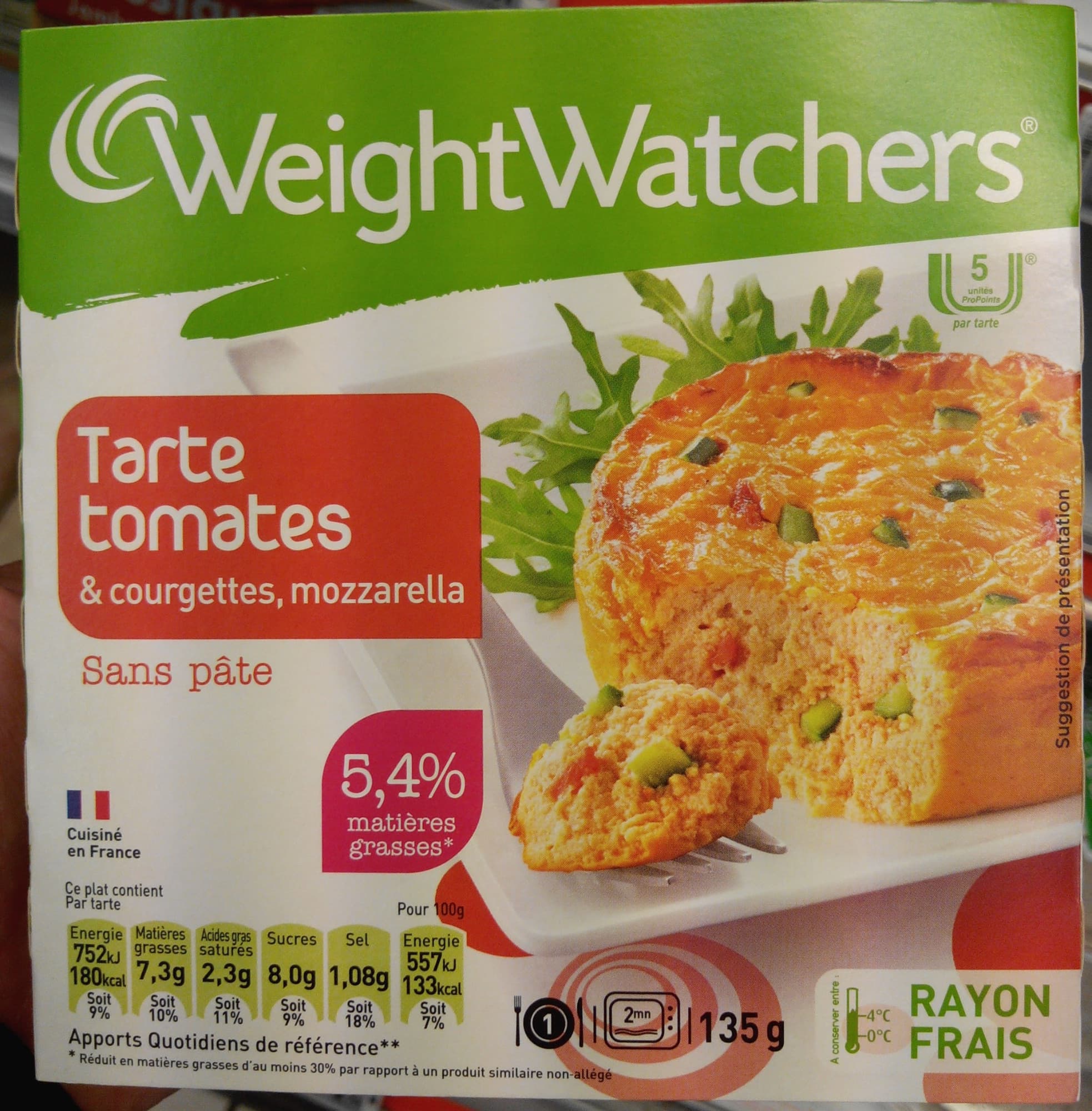 Weight Watchers Tarte Tomates & Courgettes, Mozzarella packshot