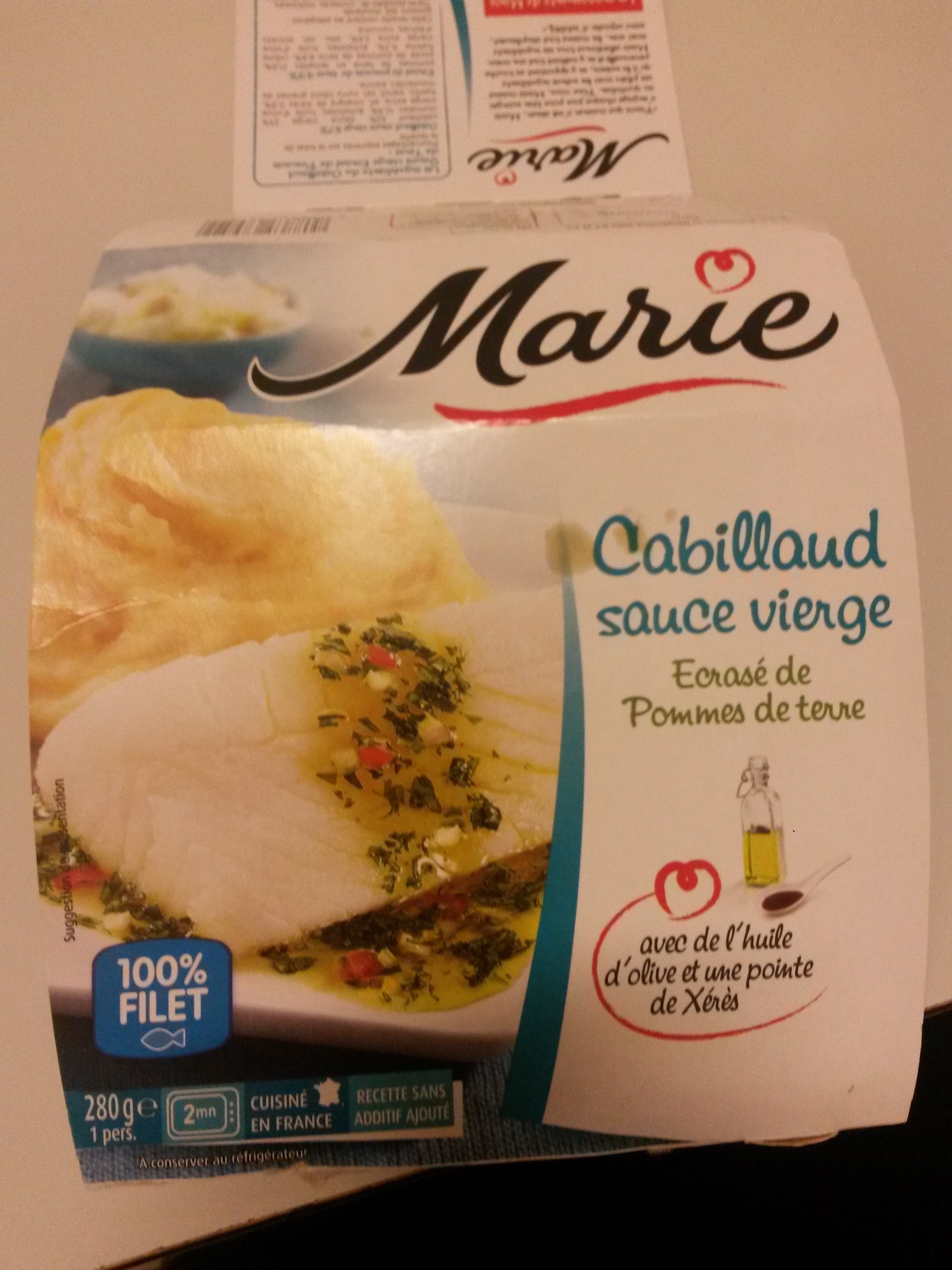 Marie Cabillaud sauce vierge, Écrasé de Pommes de terre packshot