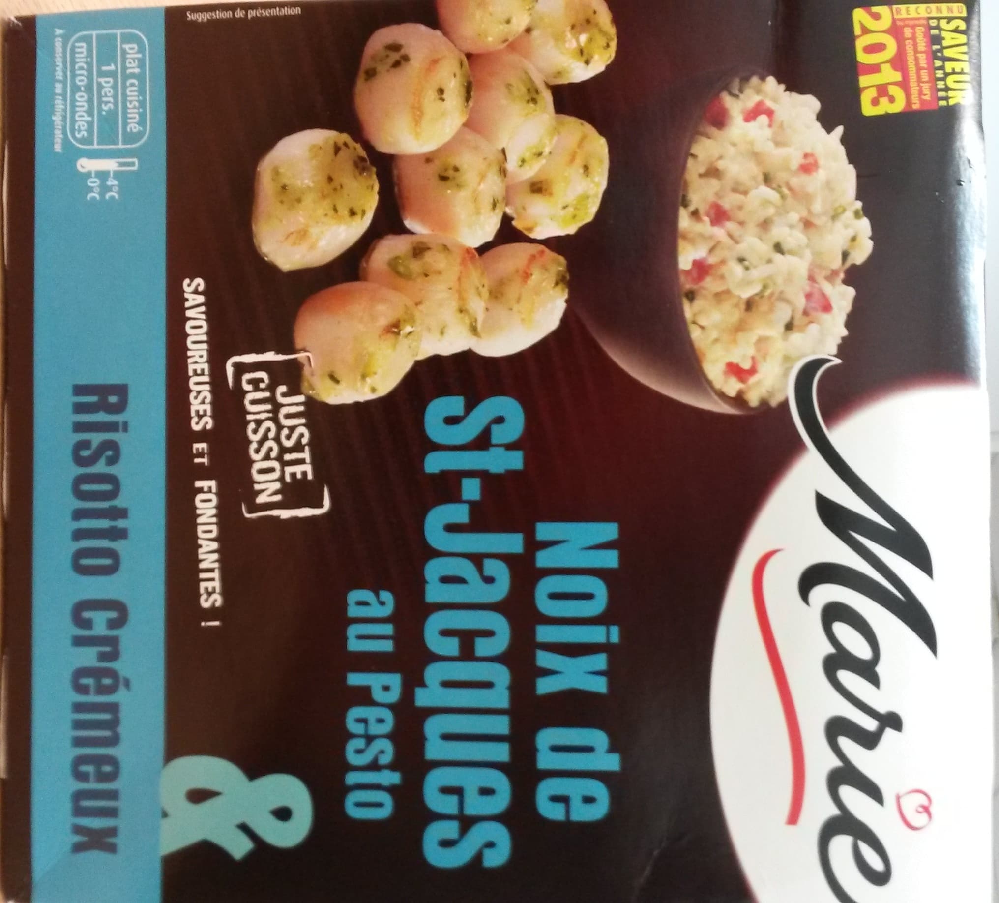 Marie Noix de St-Jacques au Pesto & Risotto Crémeux packshot