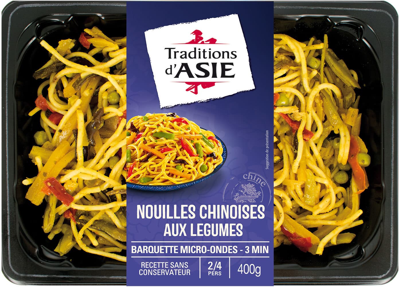 Traditions d'Asie Pâtes cuisinées à la chinoise et aux légumes packshot