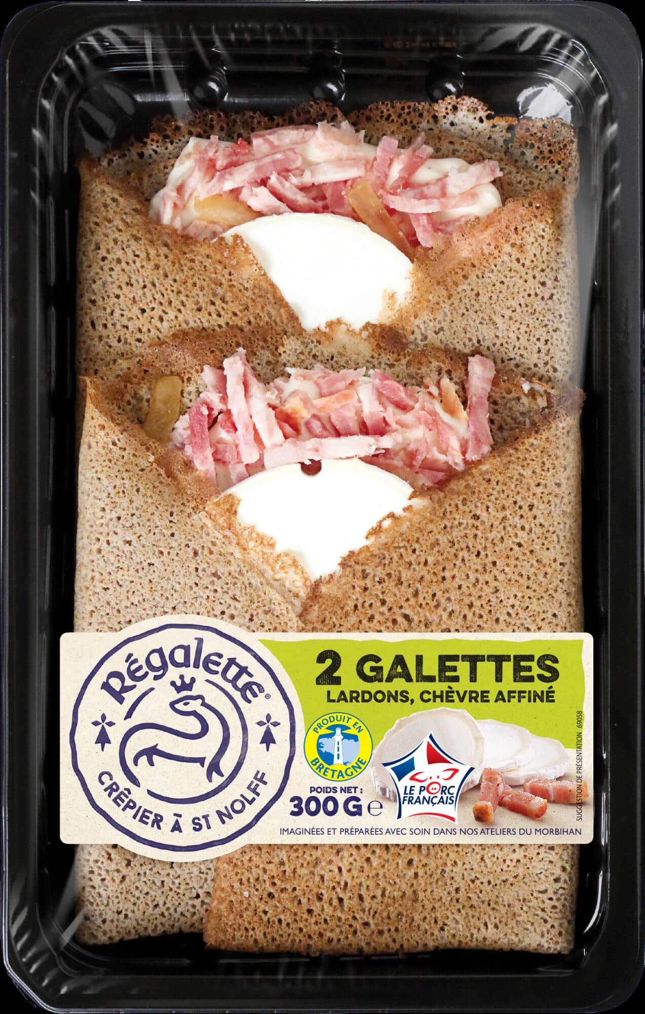 Regalette Galettes de blé noir chèvre lardons packshot