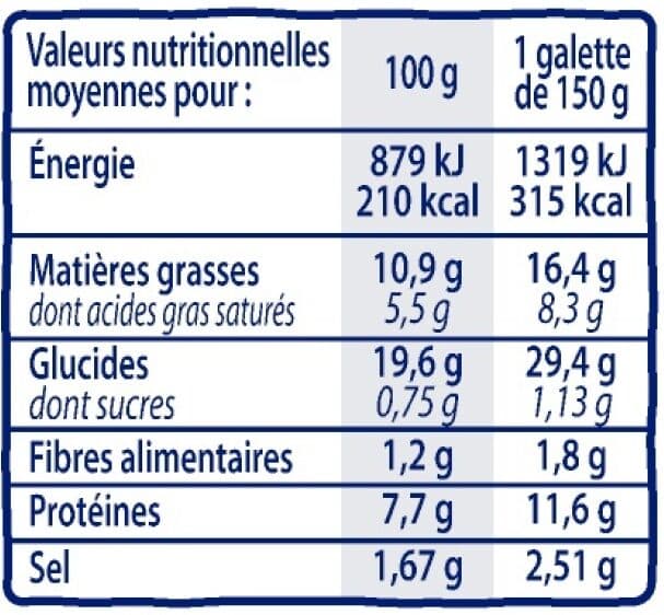 Regalette Galettes de blé noir chèvre lardons packshot