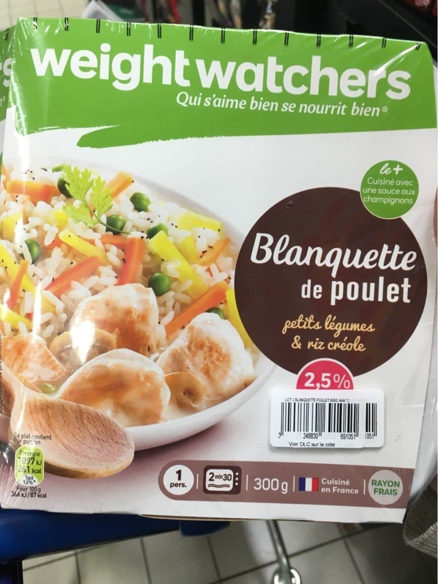 Weight Watchers Blanquette Weight Watchers Poulet packshot