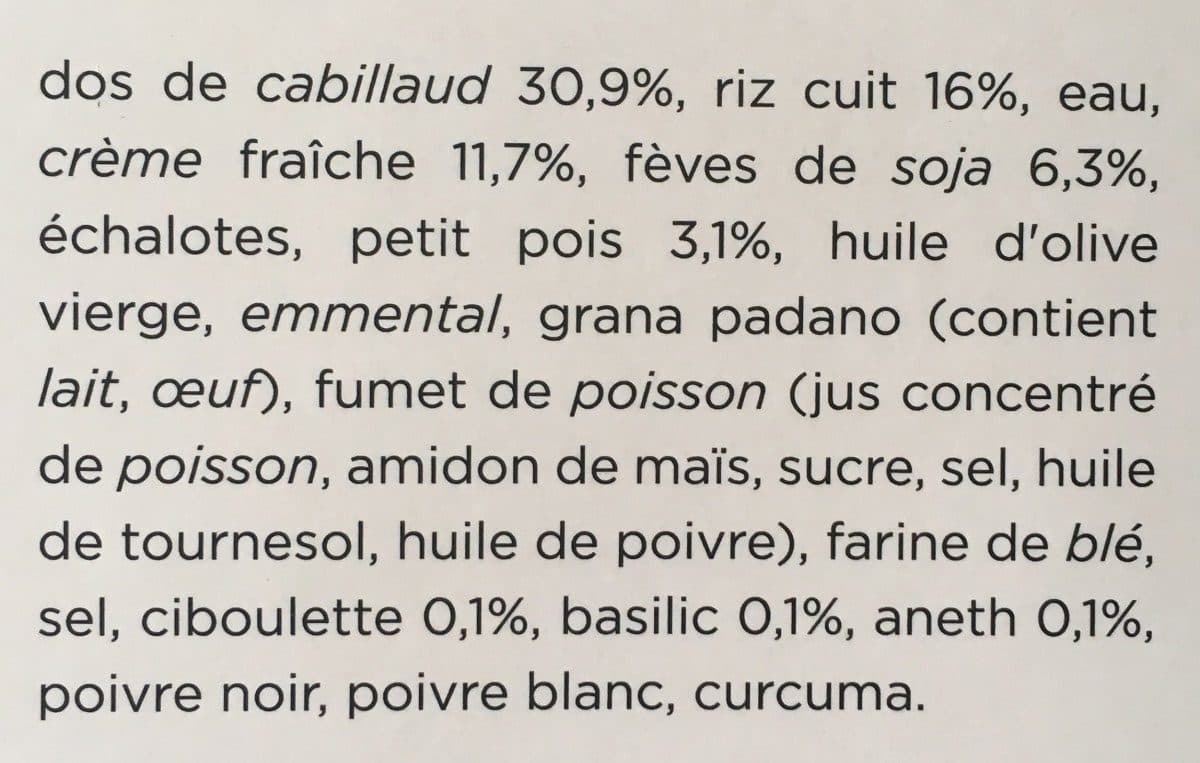 Marie Les grillés Dos de cabillaud et risotto verde à la crème packshot