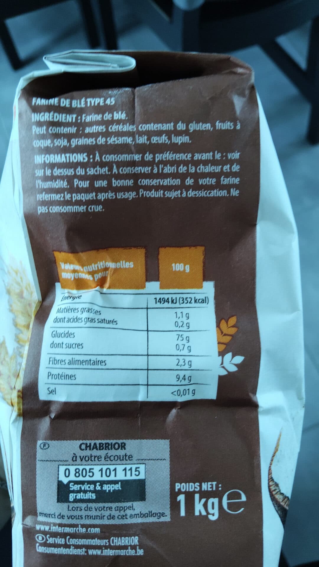 Chabrior Farine de blé T45 1kg packshot