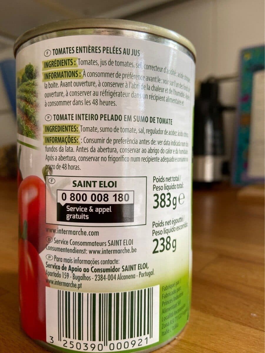 Saint eloi Tomates entières pelées - 1/2 packshot