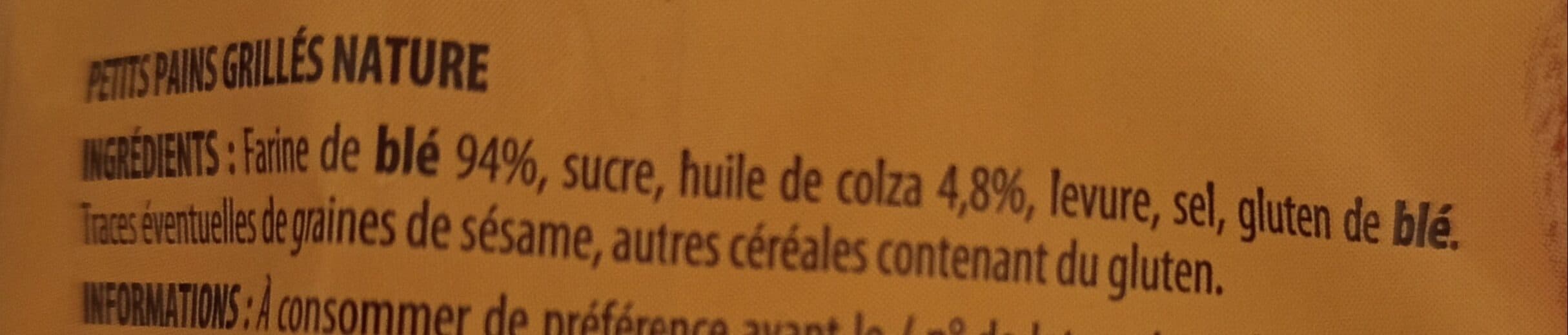Chabrior Petits pains grillés nature / au froment packshot