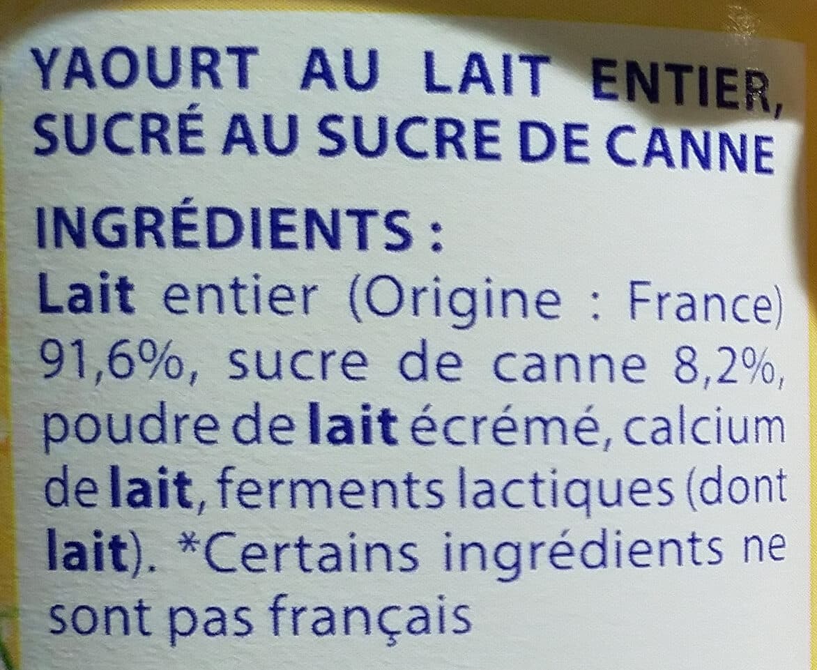 Intermarché Yaourt sucre de canne x4 naturéa packshot