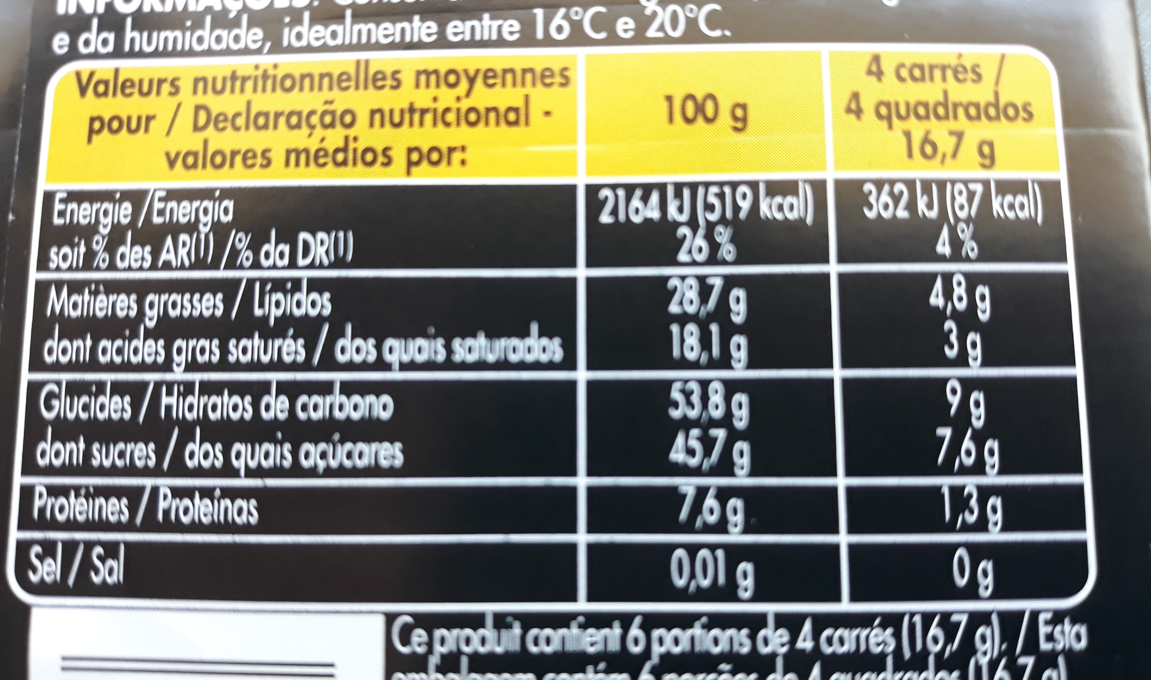 Ivoria Tablette familiale chocolat noir - 3x100g packshot