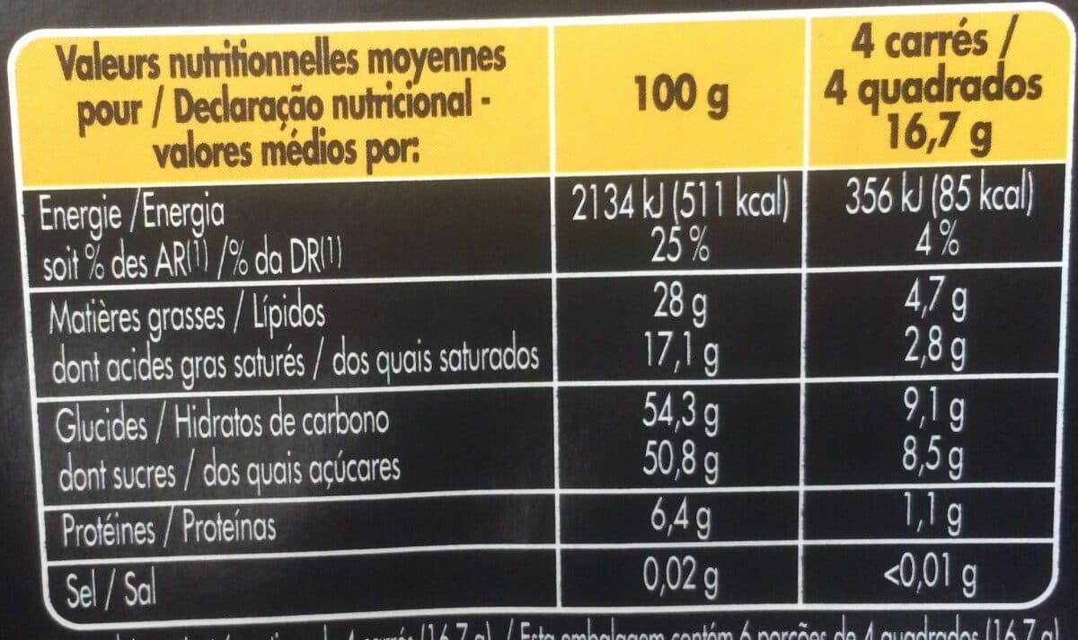 Open Food Facts Chocolat noir superieur packshot