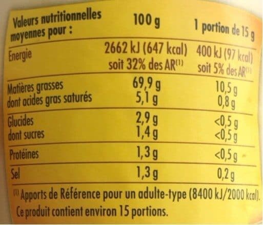 Bouton d'or Mayonnaise à la Moutarde à l'ancienne packshot