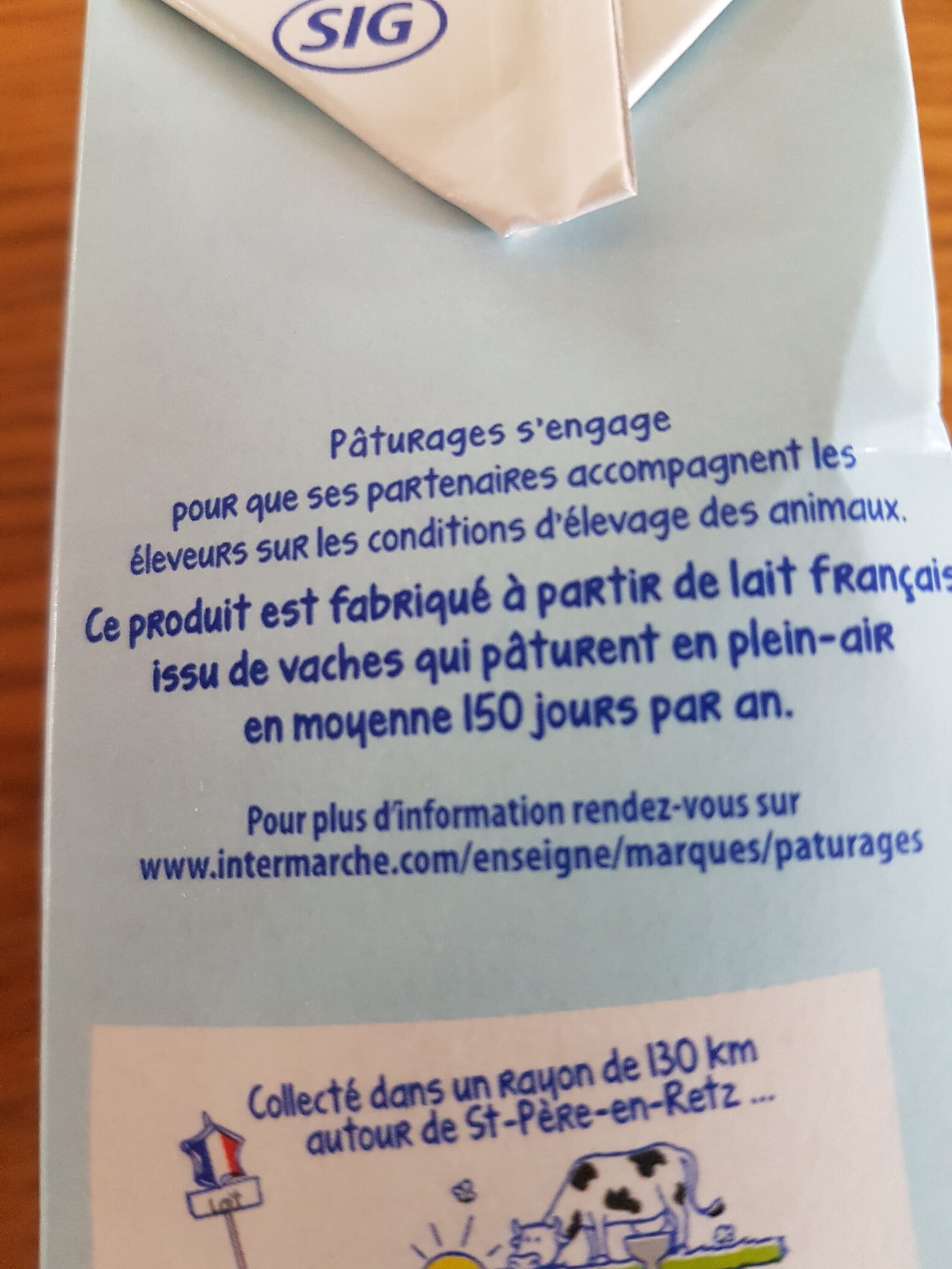 Les Mousquetaires Lait uht entier bq 1l packshot