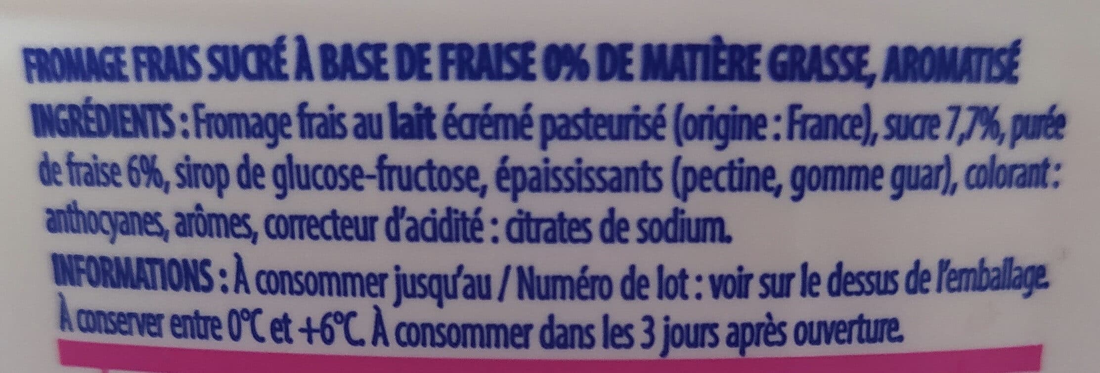 Paturages Fromage blanc fraise 0% packshot