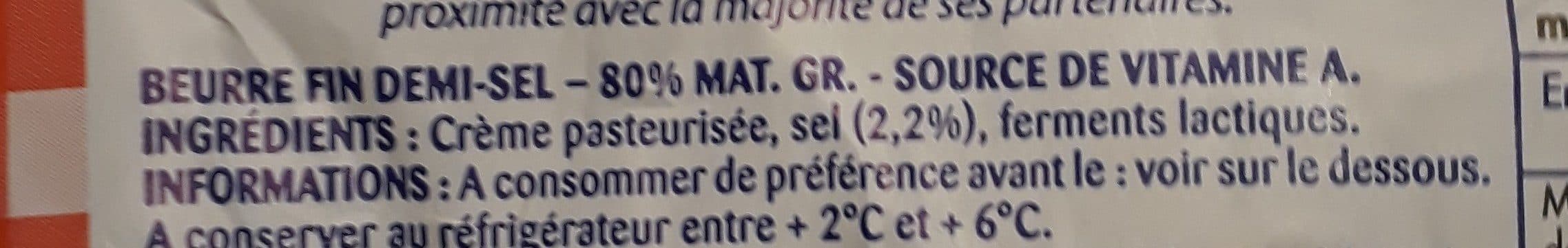 Intermarché BEURRE 1/2 SEL MOULE 500g origine France packshot