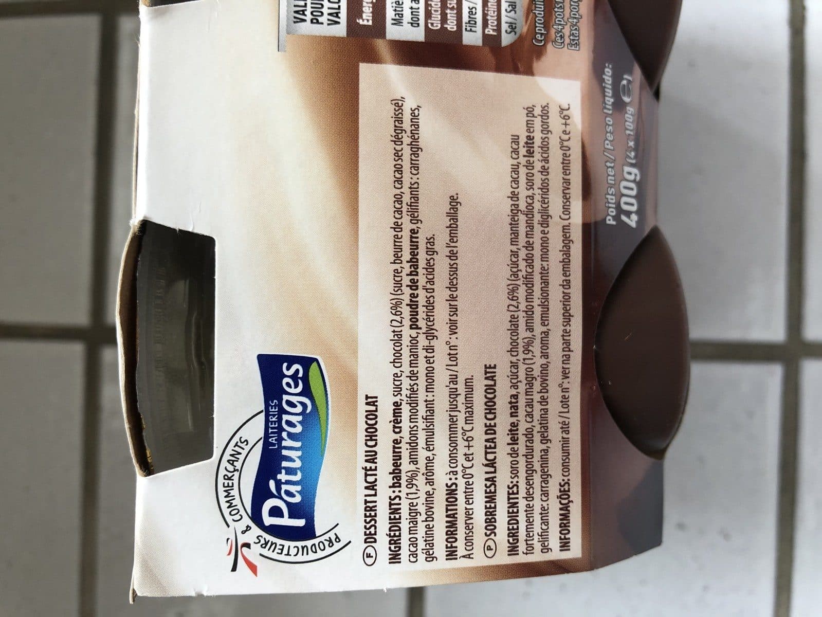 Pâturages Dessert liégeois chocolat packshot