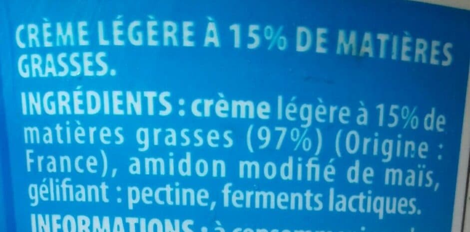 Paturages Creme fraîche legere 15% mg 20cl packshot