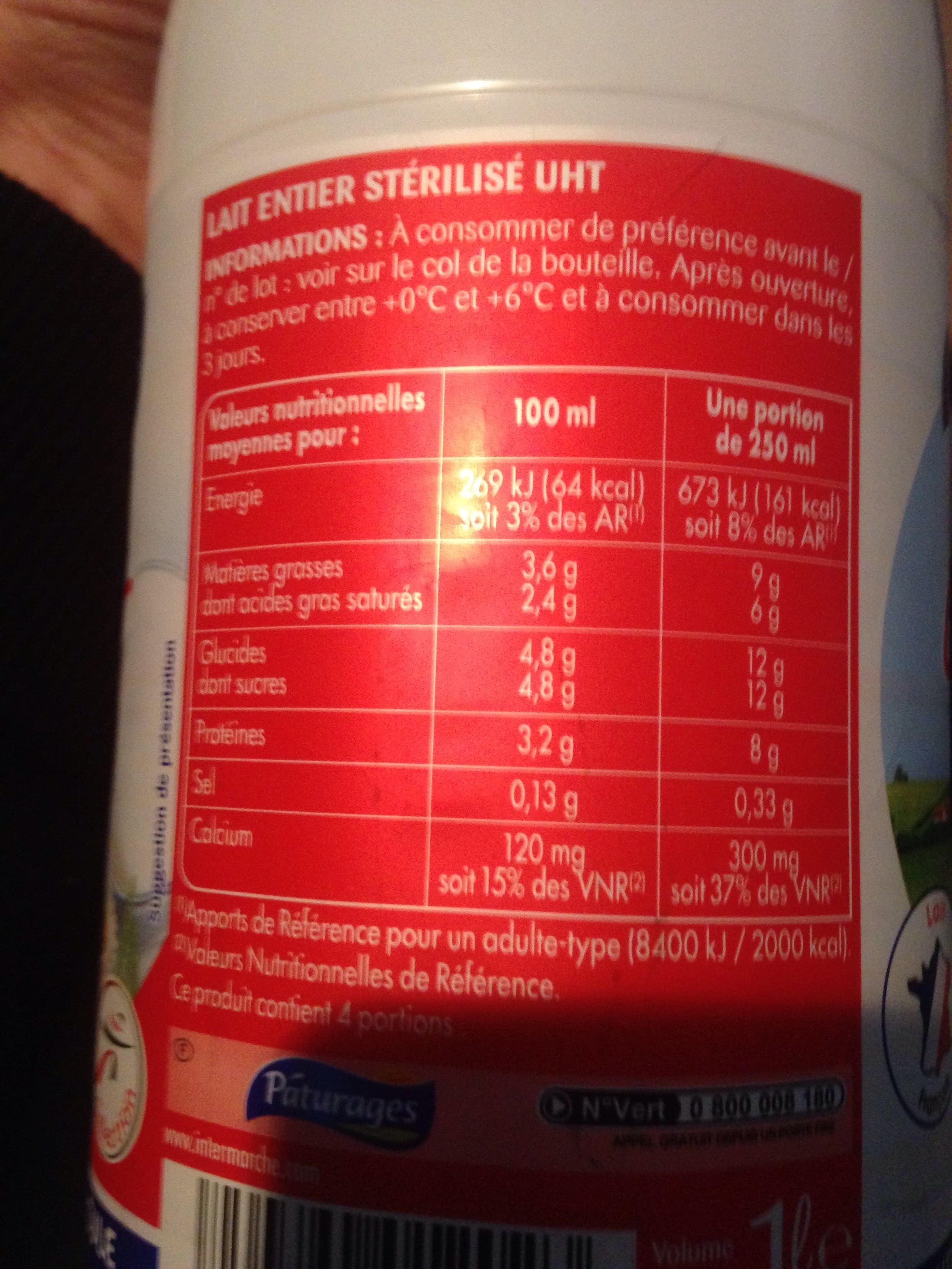 Pâturages Lait Entier packshot