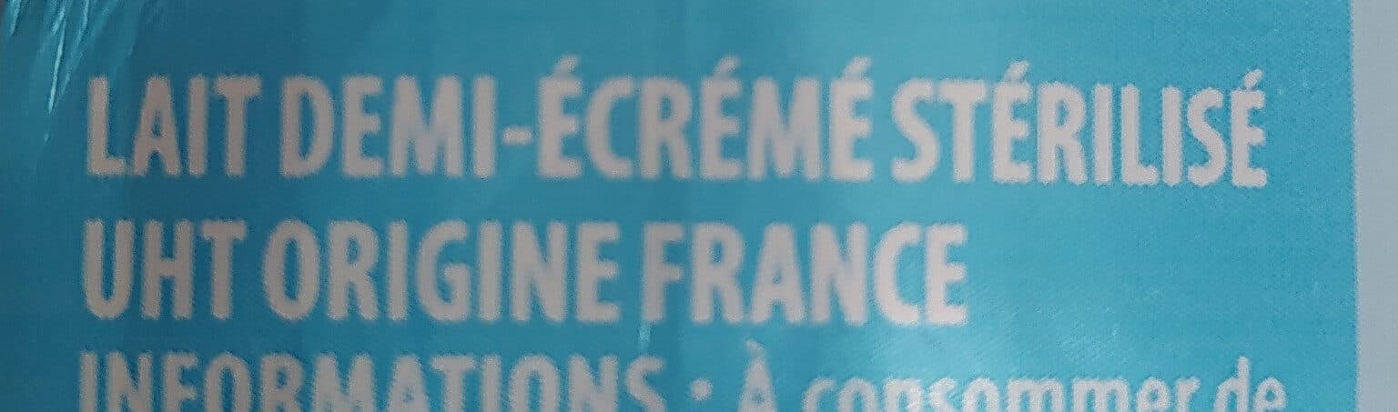 Les Mousquetaires Lait uht 1/2 ecreme bt 1l packshot