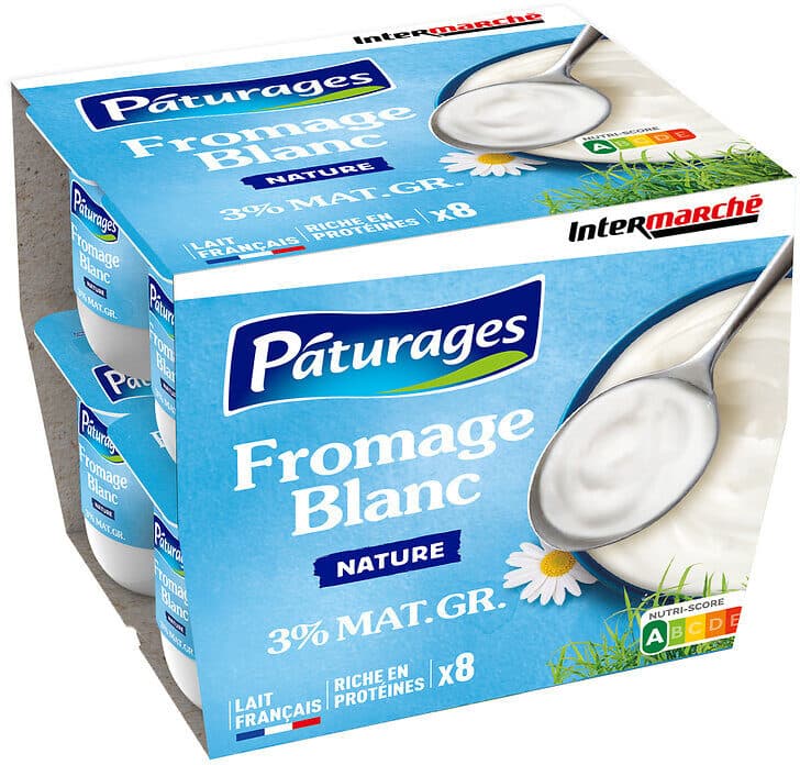 Pâturages Fromage frais nature 3,2% 8x100g packshot