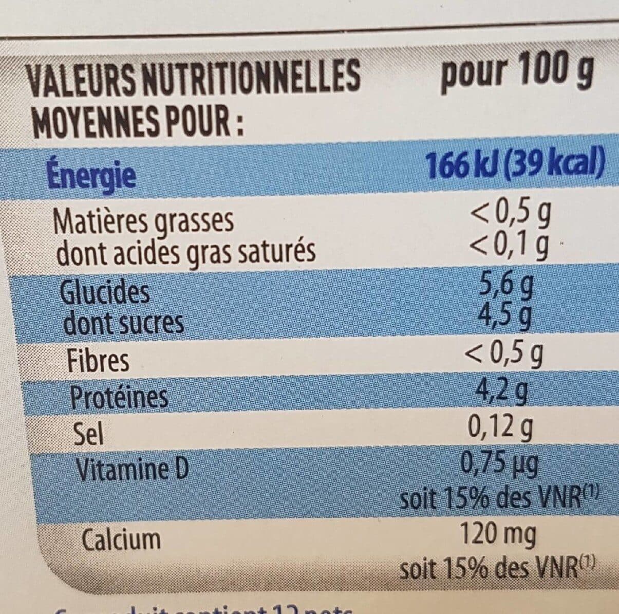 Les Mousquetaires Yaourt nature 0% 12x125g packshot