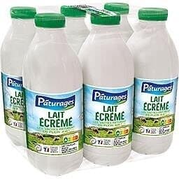 Paturages Lait uht ecreme bt pack 6x1l packshot