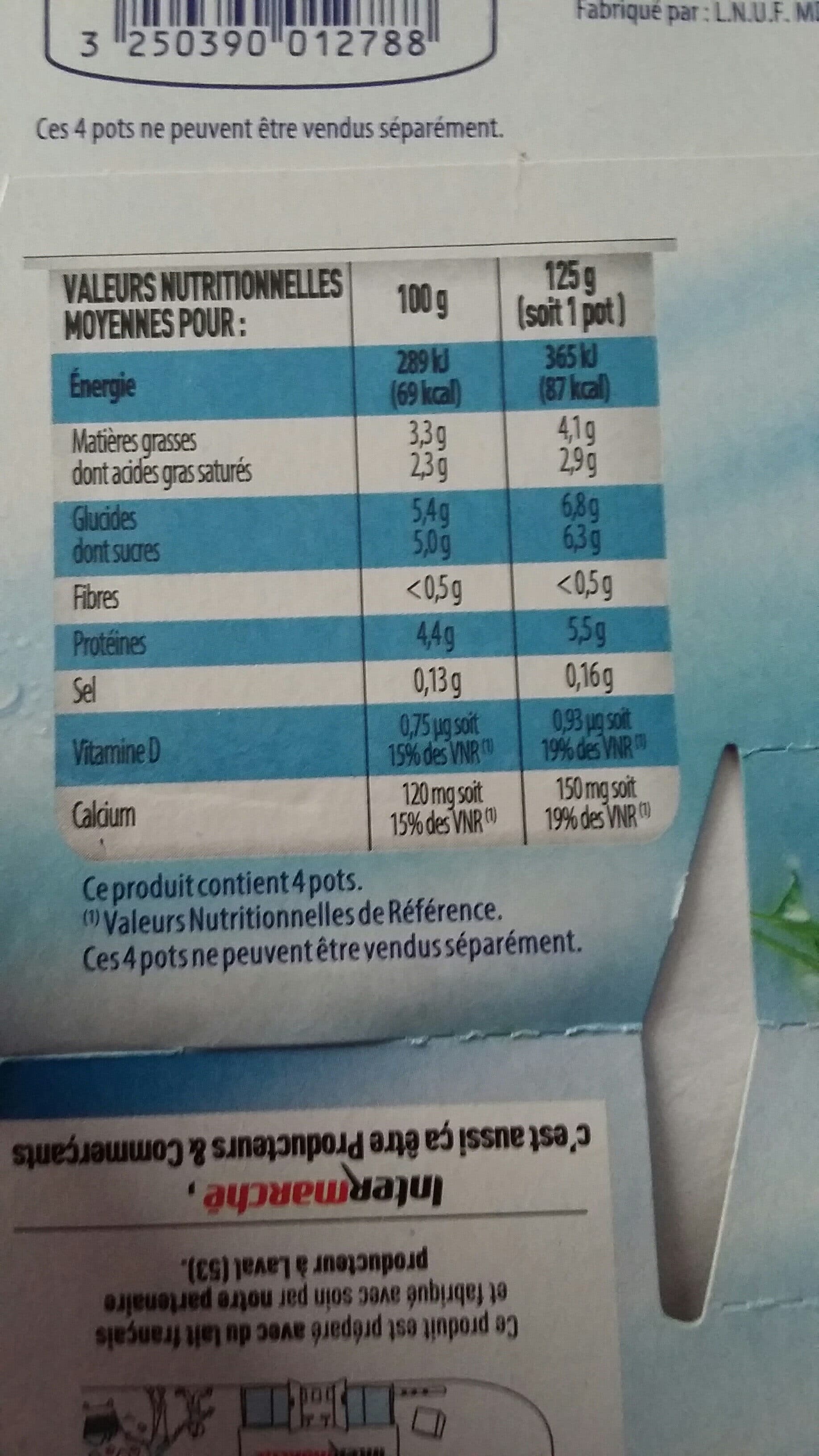 Pâturages Onctueux yaourt brasse nature 4x125g packshot