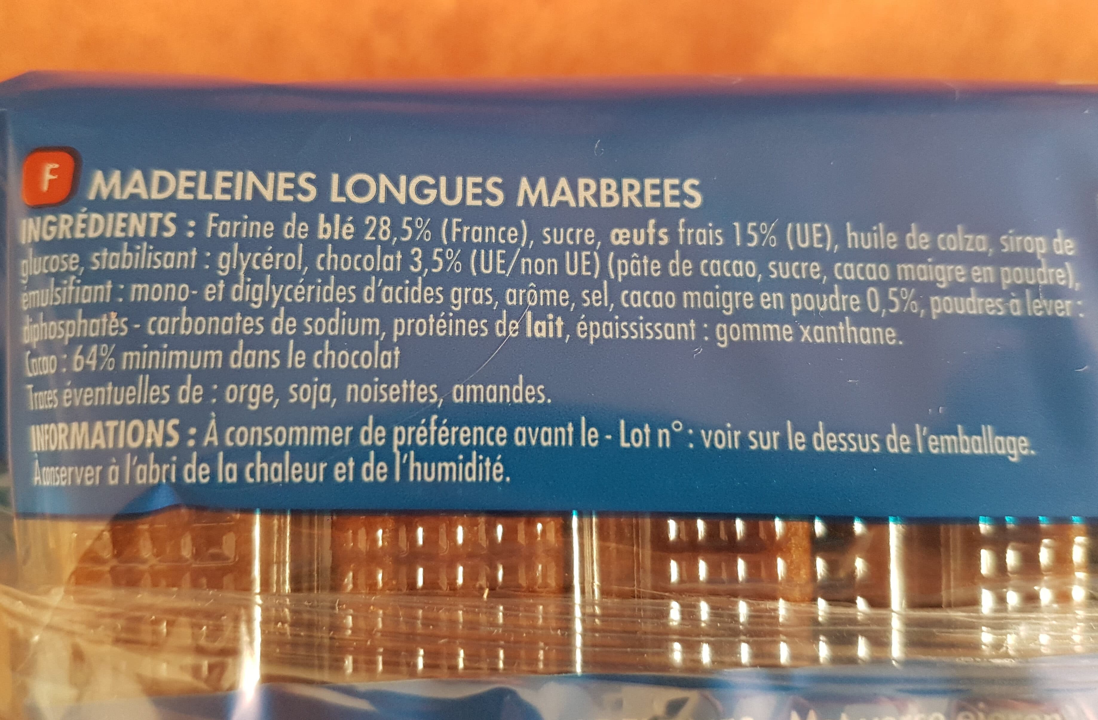 Chabrior Madeleines longues marbrées packshot