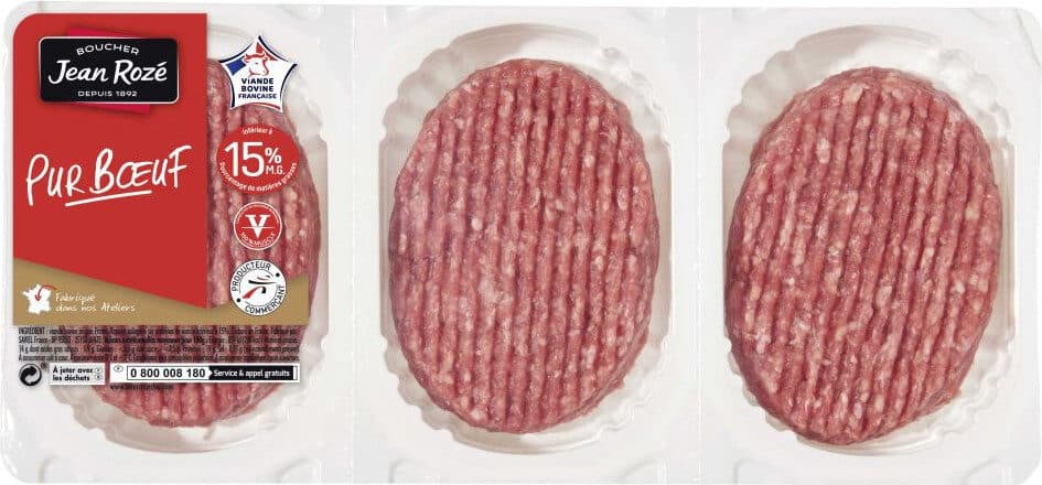 Jean Rozé Steaks hachés 15% - 6 x 100g packshot