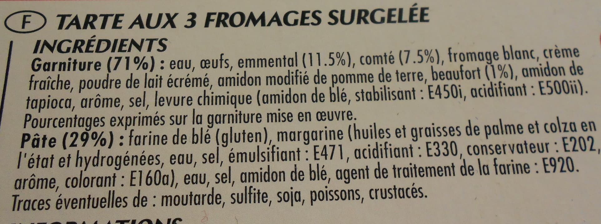 Claude Léger Tarte aux Fromages surgelée 400g packshot
