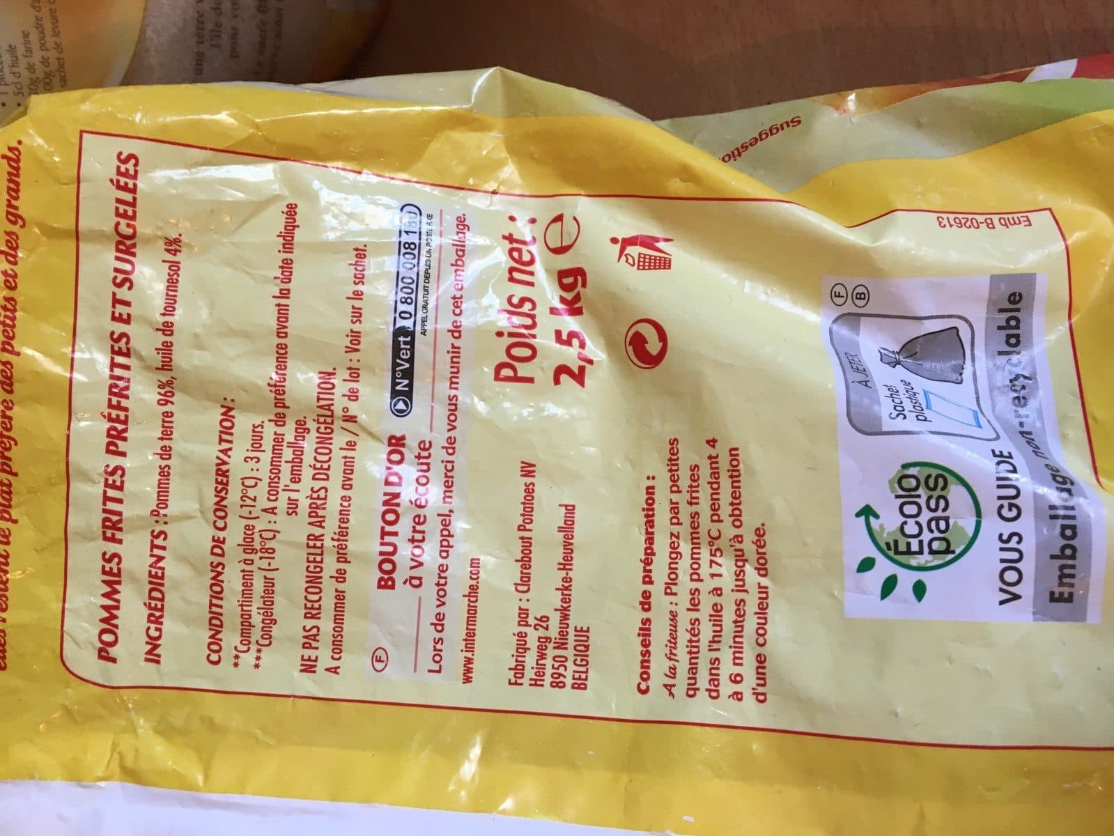 Bouton d'Or Pommes Frites 9/9 2,5kg packshot