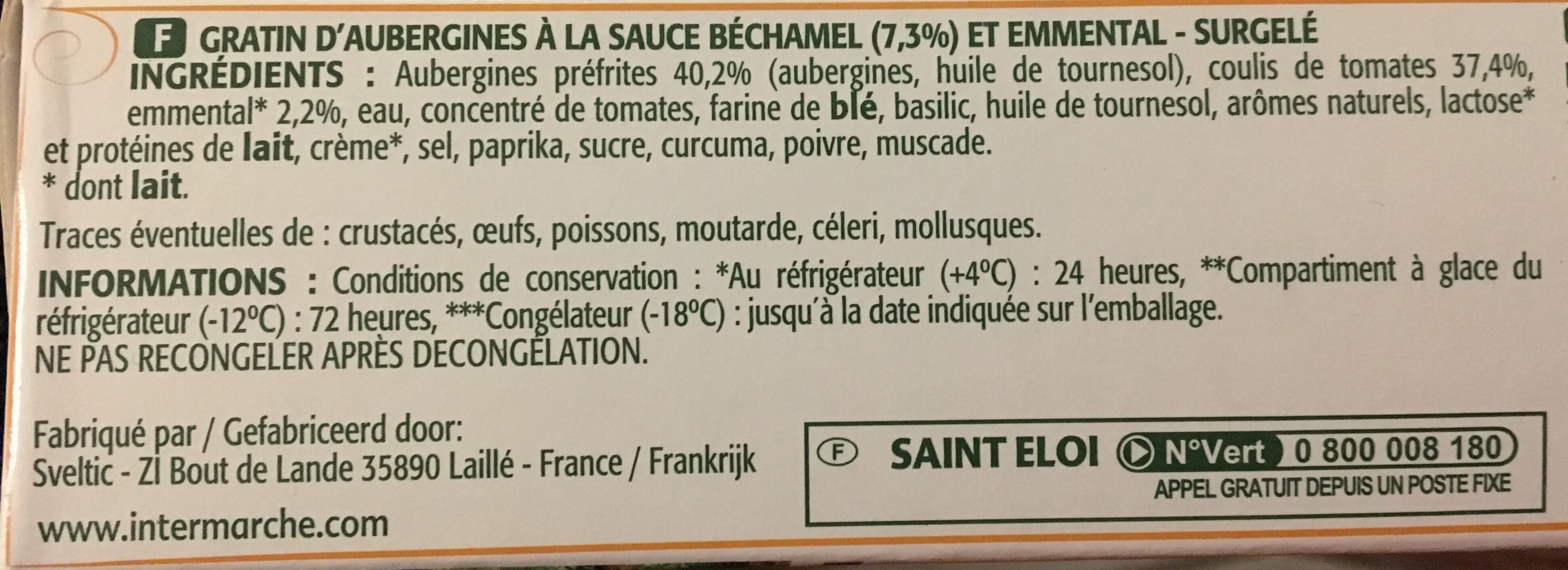 Saint eloi Gratin d'aubergines packshot