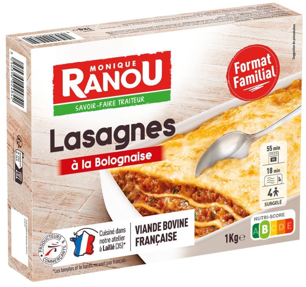 Claude leger Lasagnes à la bolognaise 1kg packshot