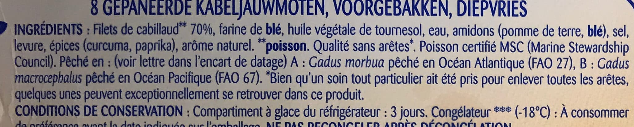 Odyssee CABILLAUD PANÉ MSC 8*50g packshot