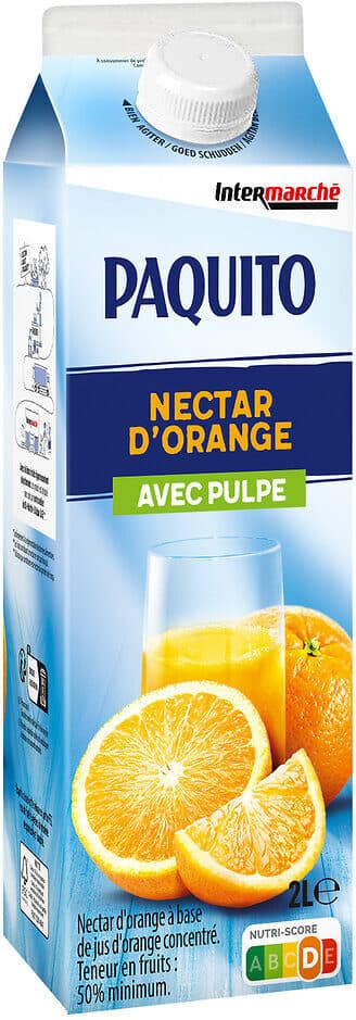 Intermarché Paq nectar Orange pulpé bk 2L packshot