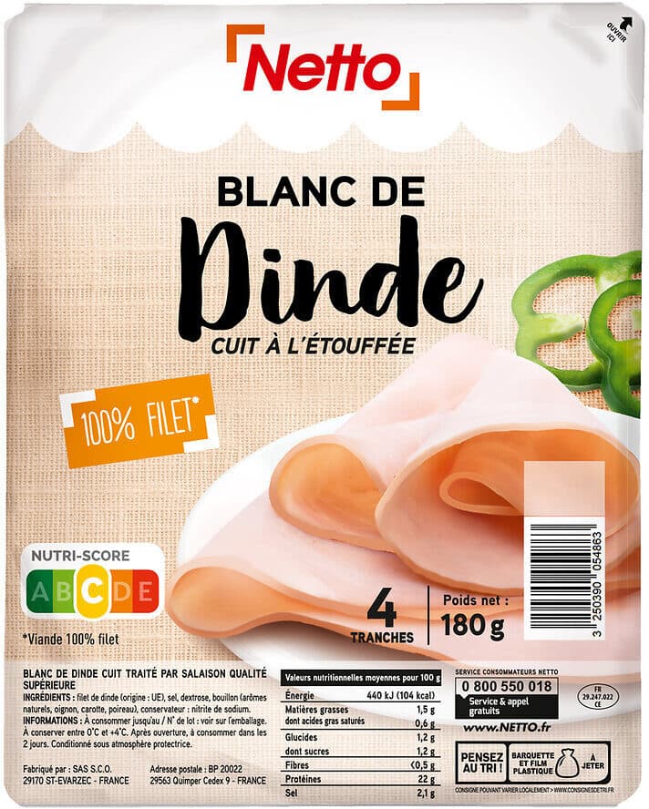 Netto Blanc de dinde sup 4t 180g packshot