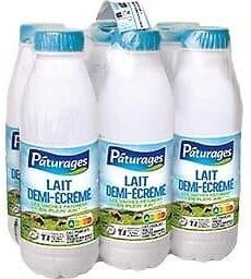 Paturages Lait uht 1/2 ecreme bt pack 6x50cl packshot
