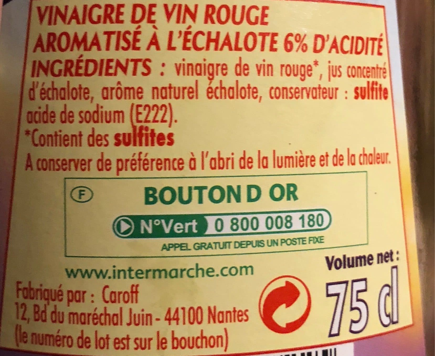 Bouton D’or Bout.or Vinaigre Echalote packshot