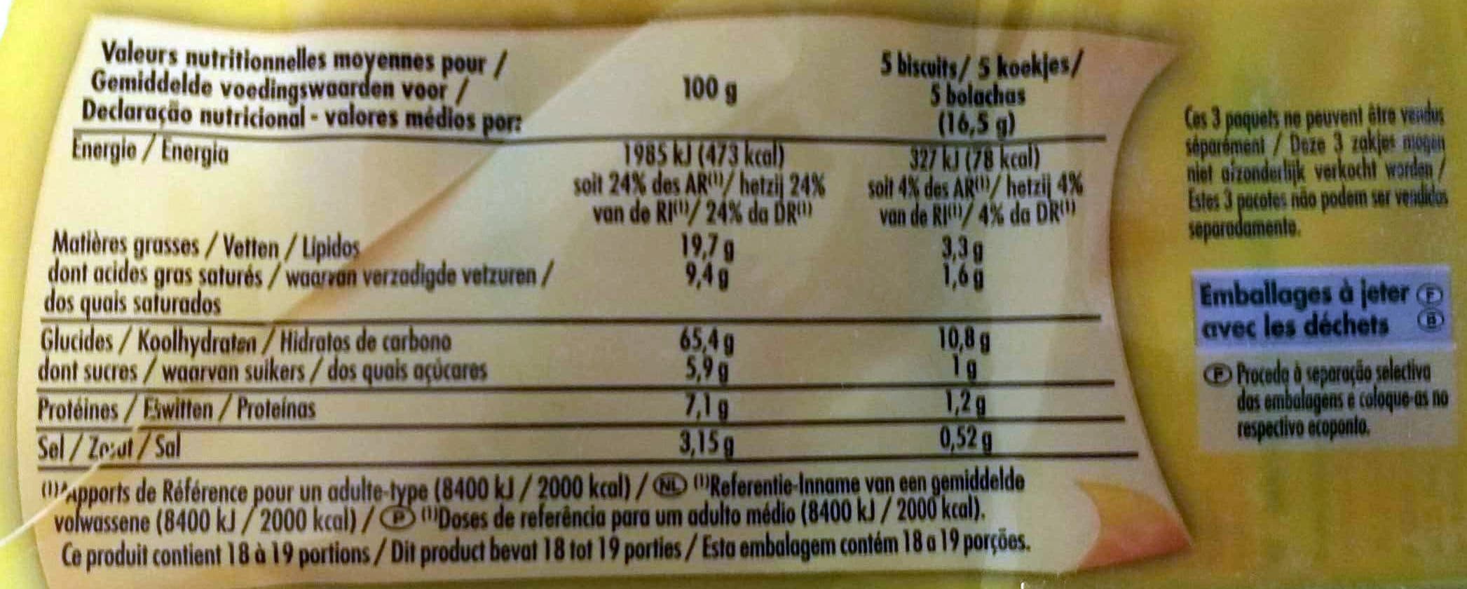 Bouton d'or Crackers salés - 3 x 100 g packshot