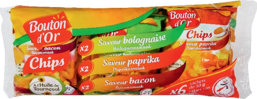 Bouton d'or Assortiment de chips aromatisées packshot